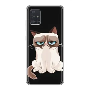 Чохол з принтом для Samsung Galaxy A51 (A515) (AlphaPrint) Модні коти (Сумний кіт)