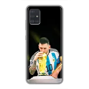 Чехлы для Samsung Galaxy A51 (A515) (Leo чемпион) (AlphaPrint) (Кубок Месси)