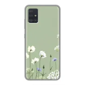 Чохол з квітковим принтом на Samsung Galaxy A51 (A515) (Квіти на зеленому)
