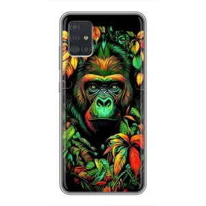 Чохол з Мавпами Samsung Galaxy A51 (A515) - (AlphaPrint) (Мавпа в квітах)