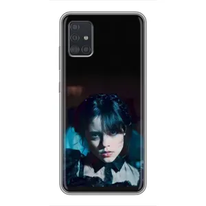Чехлы Венсдей на Samsung Galaxy A51 (A515) Уэнсдей (AlphaPrint) (взгляд Уэнздей)