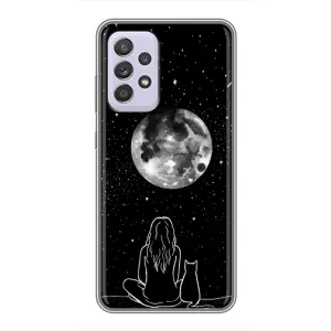 Чехол с рисунком кот на Samsung Galaxy A52 5G (A526) (Девушка с котом)