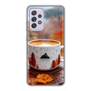 Чехол с уникальным дизайном «Осень с кофе» для Samsung Galaxy A52 5G (A526) (Кофе на природе)