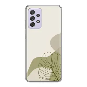 Силиконовый чехол с принтом в цветах на Samsung Galaxy A52 5G (A526) (Зеленая монстера дизайн)