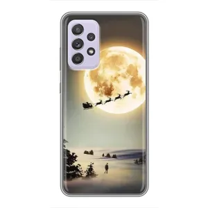 Новогодние, Праздничные Чехлы для Samsung Galaxy A52 5G (A526) - 2024 год (Санта на луне)