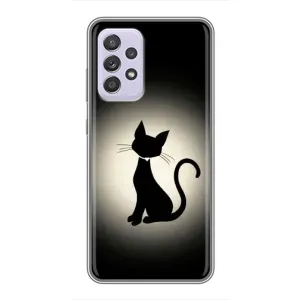 Чехол с принтом для Samsung Galaxy A52 5G (A526) (AlphaPrint) Модные коты (Силуэт котика)