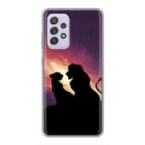 Чехол Король лев на Самсунг А52 (5G) (Силуэт Симба и Налу)