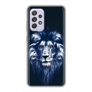 Чехол со Львом для Samsung Galaxy A52 5G (A526) (VPrint) (Синий Лев)