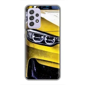 Чехлы с Машинами на Самсунг А52 (5G) (VPrint) (Желтая машина)
