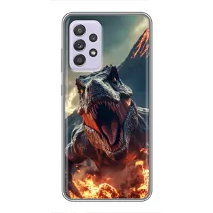 Чехол с картинкой «Хищники» для Samsung Galaxy A52 (Огненный динозавр)