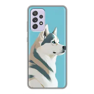 Чехол с Хаски для Samsung Galaxy A52 - (AlphaPrint) (Хаски арт)