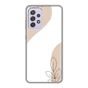 Силиконовый чехол с принтом в цветах на Samsung Galaxy A52 (Нюдовая веточка абстракция)