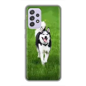 Чехол с Хаски для Samsung Galaxy A52 - (AlphaPrint) (Радостный Хаски)