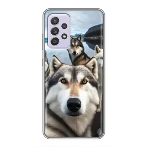 Чехол с Хаски для Samsung Galaxy A52 - (AlphaPrint) (Селфи ХАски)