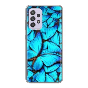 Чехол с принтом для Самсунг Галакси А52 - (Прикольные) (AlphaPrint) (Синие бабочки)