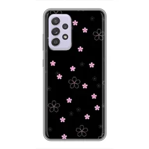 Чохол з розовим принтом для Samsung Galaxy A52s 5G (A528) (Рожеві квіти на чорному)