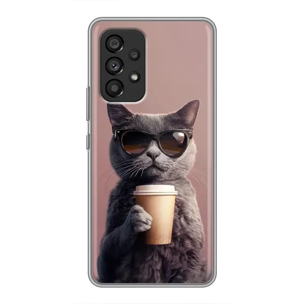 Чехол с принтом «Кот с кофе» для Samsung Galaxy A53 (5G)