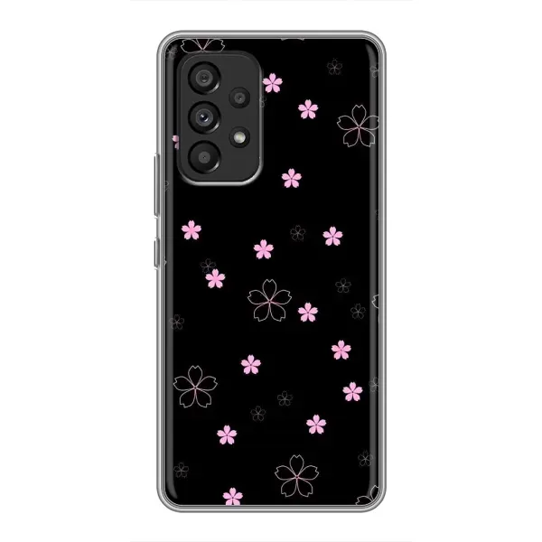 Чохол з принтом «Рожеві квіти на чорному» для Samsung Galaxy A53 (5G)