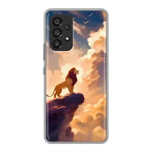 Чохол Король лев на Самсунг Галаксі A53 (5G) (Сімба на скелі)