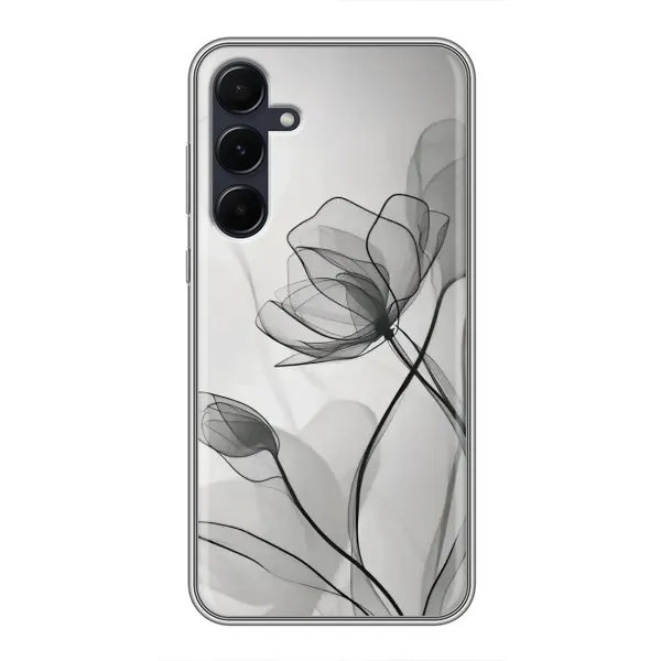 Чохол з принтом «Чорні квіти» для Samsung Galaxy A55