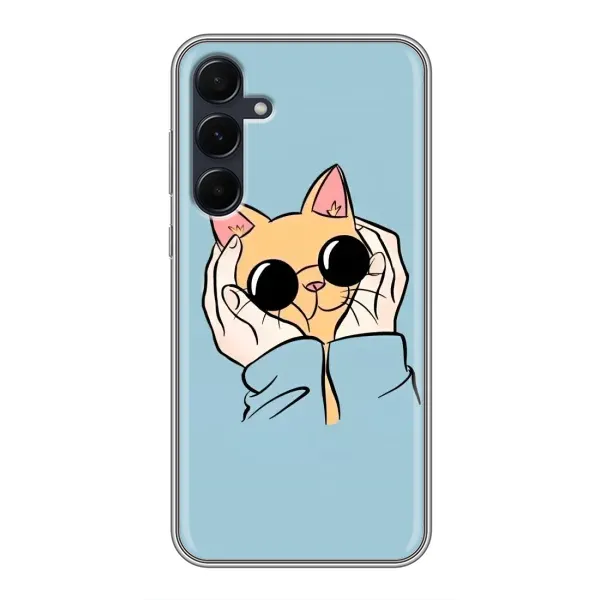 Чохол з принтом «Котик в окулярах» для Samsung Galaxy A55 Чохол з принтом «Котик в окулярах» для Samsung Galaxy A55