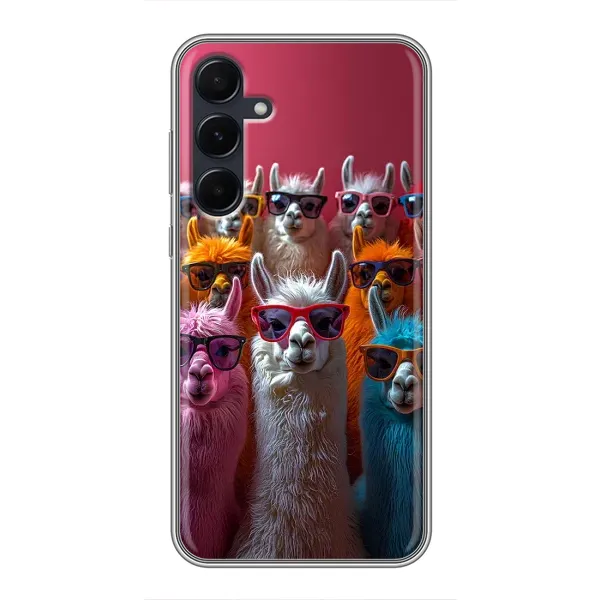 Чехол с принтом «Ламы в очках» для Samsung Galaxy A55 Чехол с принтом «Ламы в очках» для Samsung Galaxy A55