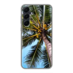 Силиконовый чехол с КАРТИНКАМИ лето для Samsung Galaxy A55 (AlphaPrint) (Пальма)