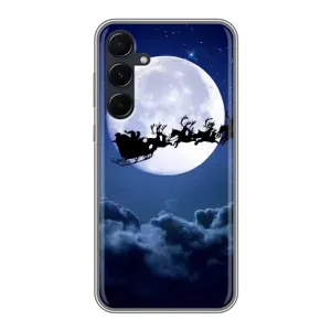 Новогодние Чехлы для Самсунг А55 (5G) (VPrint) (Санта - луна)