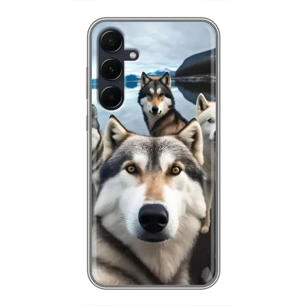 Чохол з принтом «Селфі Хаскі» для Samsung Galaxy A55