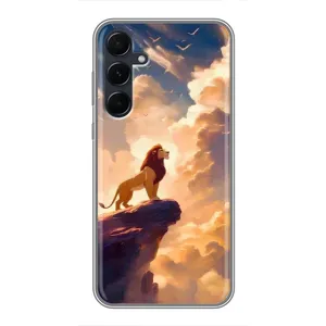 Чехол Король лев на Самсунг А55 (5G) (Симба на скале)