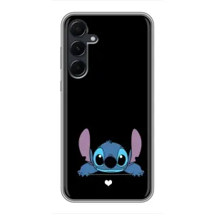 Чехол с принтом Стич на Samsung Galaxy A55 (Стич на черном)