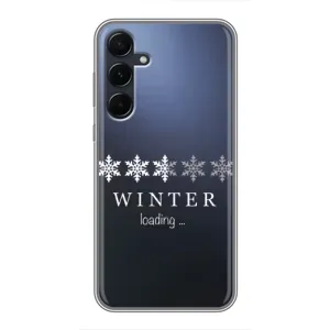 Зимние Чехлы для Самсунг А55 (5G) - прозрачный фон (Winter loading)