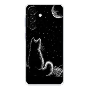 Чохол з принтом для Samsung Galaxy A56 5G (AlphaPrint) Модні коти (Котик і місяць)