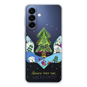 Зимние Чехлы для Гелекси А56 5G - прозрачный фон (Рождественский герб)