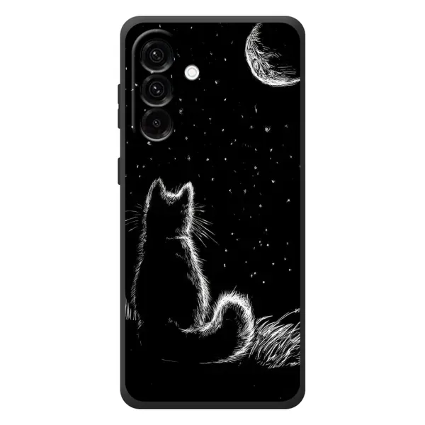 Чехол с принтом «Котик и луна» для Samsung Galaxy A57