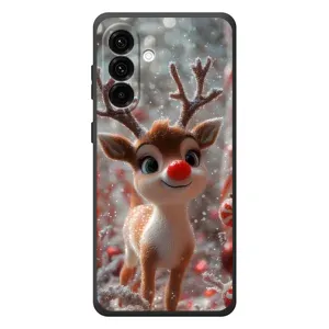 Яркий чехол для Samsung Galaxy A57 с Зимними Оленятами (Олень с носом)