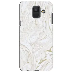 Мраморный чехол на Samsung Galaxy A6 2018, A600F (VPrint) (Белый мрамор)