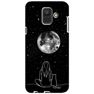 Чохол з малюнком кіт на Samsung Galaxy A6 2018, A600F (Дівчина з котом)