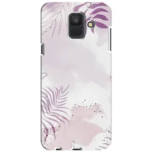 Чохол з квітковим принтом на Samsung A6 2018, А600F (Фіолетове листя)