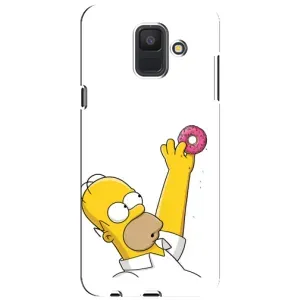 Чехол с Симпсонами для Samsung Galaxy A6 2018, A600F (VPrint) (Гомер с пончиком)