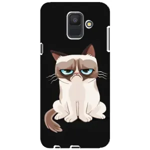 Чехол с принтом для Samsung Galaxy A6 2018, A600F (AlphaPrint) Модные коты (Грустный кот)