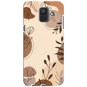 Чохол з квітковим принтом на Samsung A6 2018, А600F (Коричневі квіти)