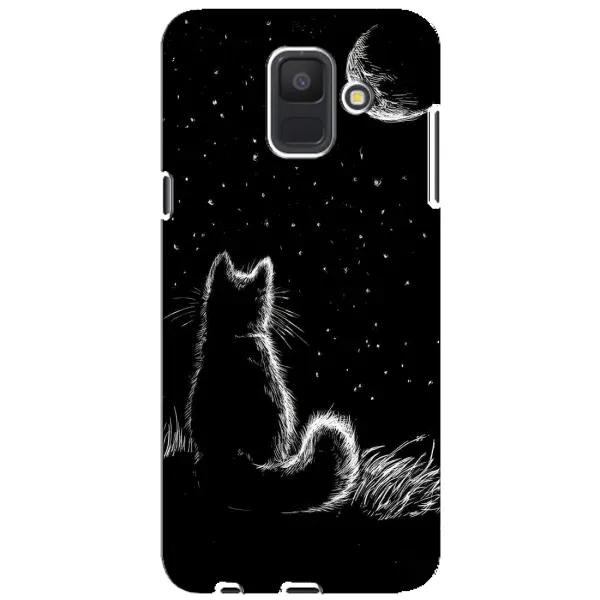 Чехол с принтом «Котик и луна» для Samsung Galaxy A6 2018 (A600F)