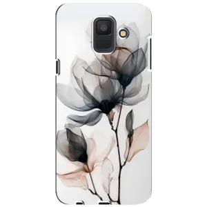 Чохол з квітковим принтом на Samsung A6 2018, А600F (Квіти на білому)