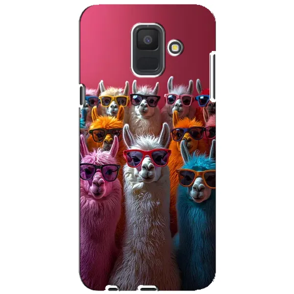 Чохол з принтом «Лами в окулярах» для Samsung Galaxy A6 2018 (A600F)