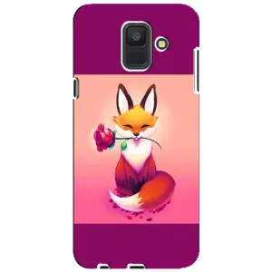 Чехлы с картинкой Лисички для Samsung Galaxy A6 2018, A600F (VPrint) (Лисичка с розочкой)