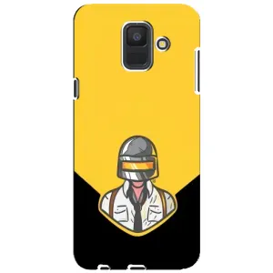 Чехол PUBG для Самсунг А шесть двадцать восемнадцать, А шестьсот Ф (AlphaPrint) (Пабг в шлеме)