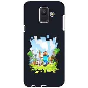 Чехол Майнкрафт на Samsung Galaxy A6 2018, A600F (AlphaPrint) Minecraft (персонажи Minecraft)