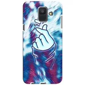 Чехол с принтом для Samsung Galaxy A6 2018, A600F (AlphaPrint - Знак сердечка) (Радужное сердце)