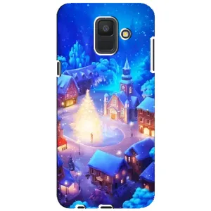 Рождественские Чехлы для Samsung Galaxy A6 2018, A600F (VPrint) (Рождественский город)